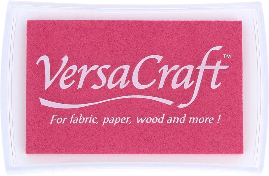 Tinta VERSACRAFT para textil color rosa cereza 95x65mm. Almohadilla