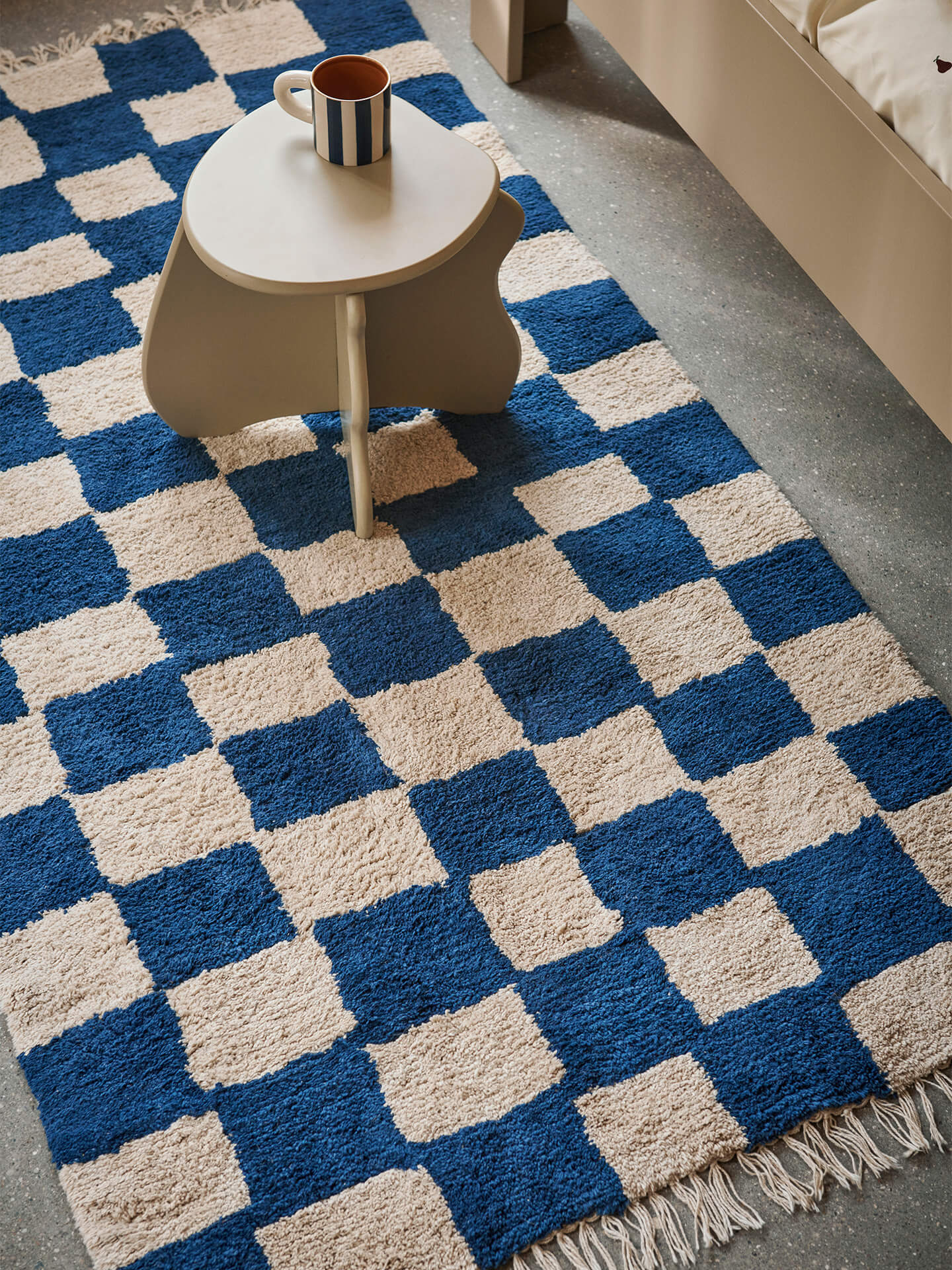 Mara Washable Rug - Deep Blue/Warm Sand
