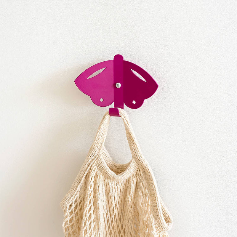 Kids Wall Hook Butterfly Pink