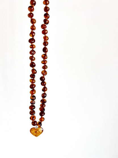 Soft Heart Amber - Necklace (kids)