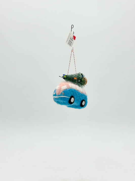 Felt Figurine Pink Van Christmas Tree Decoration