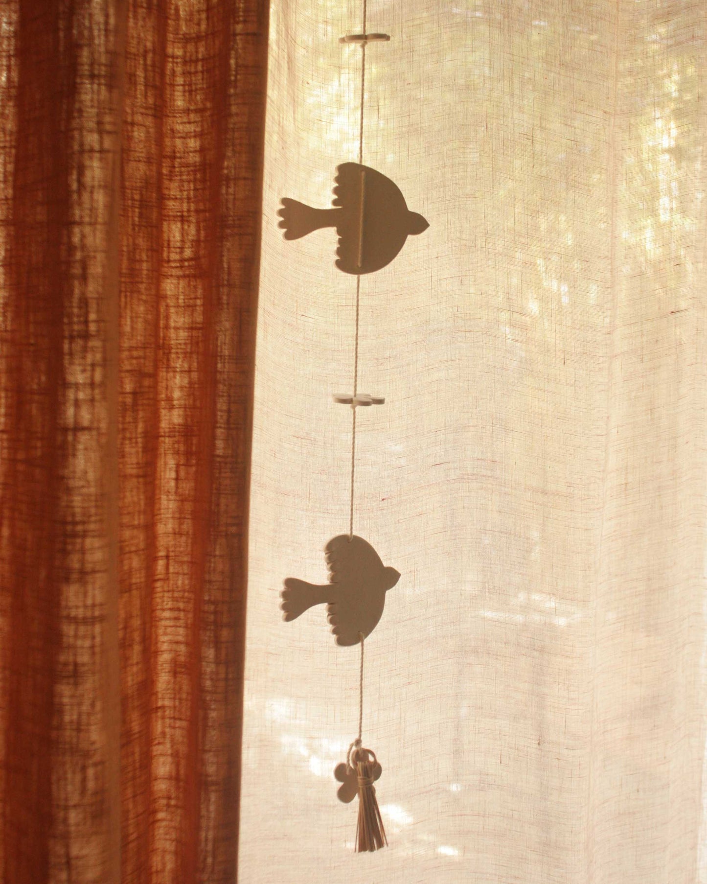 Mobile doves and flowers