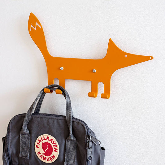 Kids Wall Hook Fox Orange