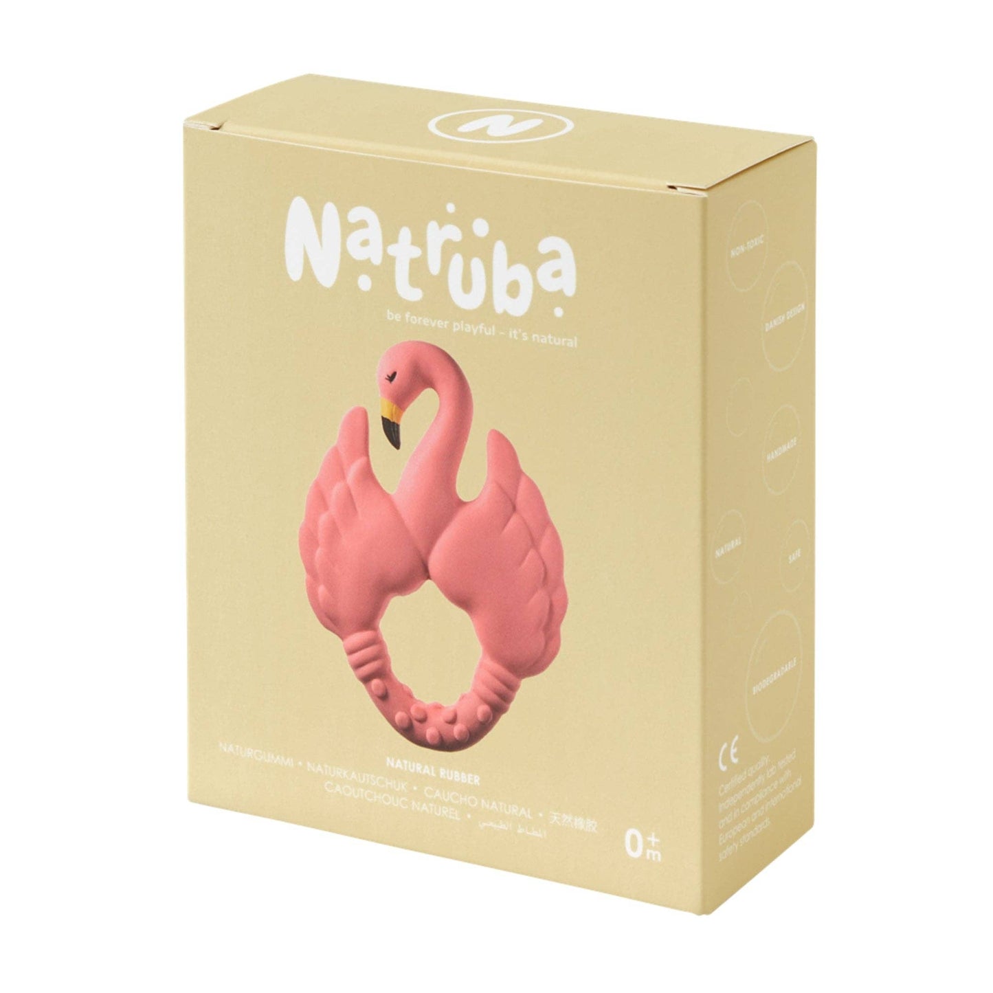 Natural rubber Teether Flamingo - Pink