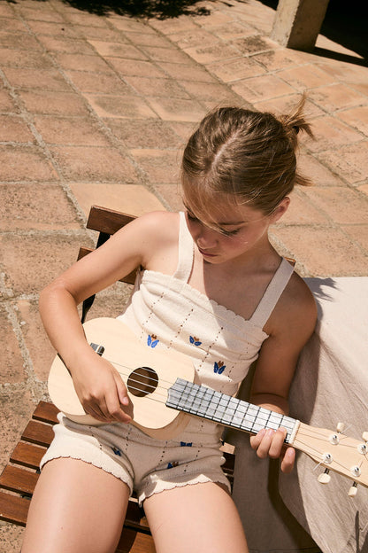 Top punto bordados flor niña