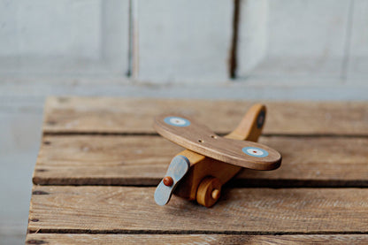 Handcrafted Birch Wood Plane Toy