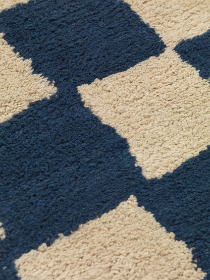 Mara Washable Rug - Deep Blue/Warm Sand