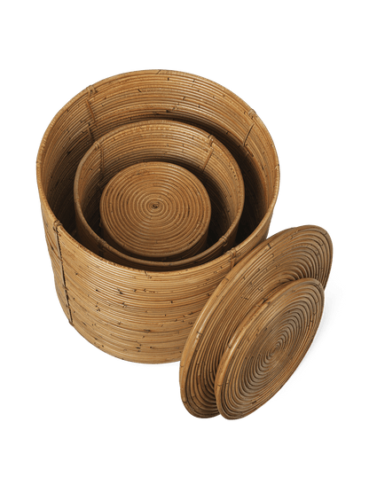 Column Storage - Set of 3 - Natural Stained