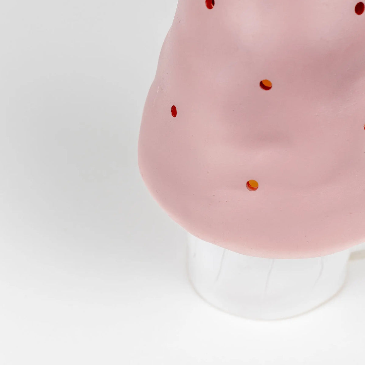 Small Mushroom Night Lamp, Vintage Pink