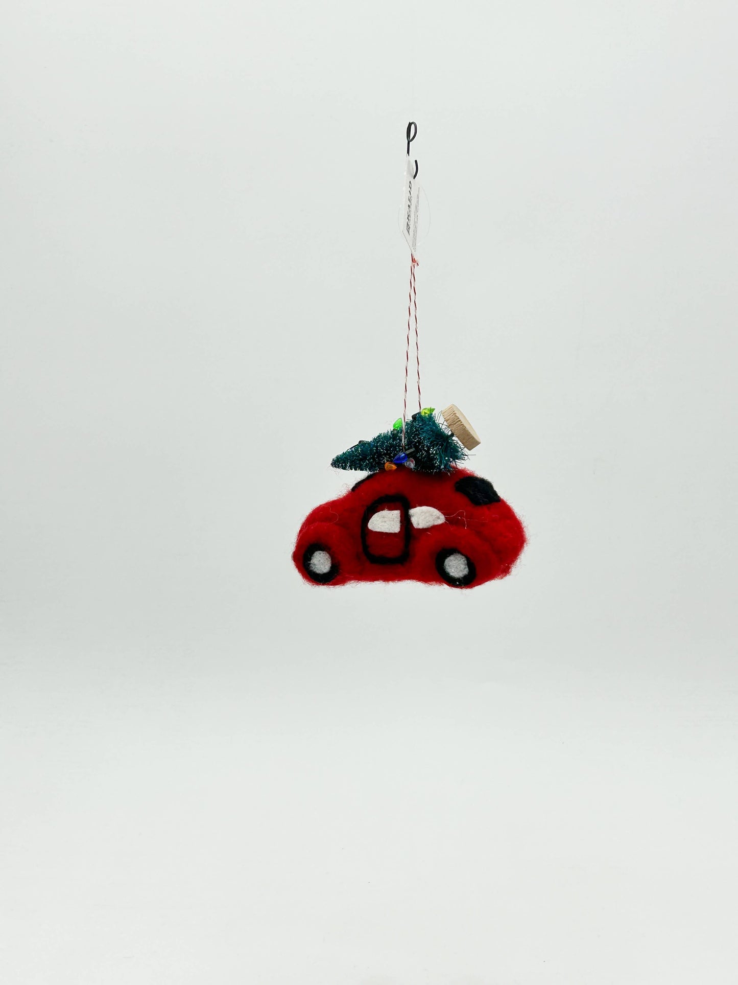 Felt Figurine Christmas Car with Tree Decoration