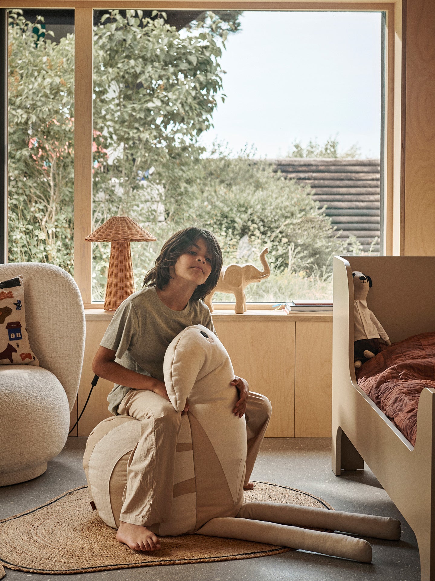 Birdy Bean Bag - Natural/Off-white