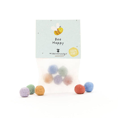 “Bee Happy” -5 Flower Marbles in the Bag