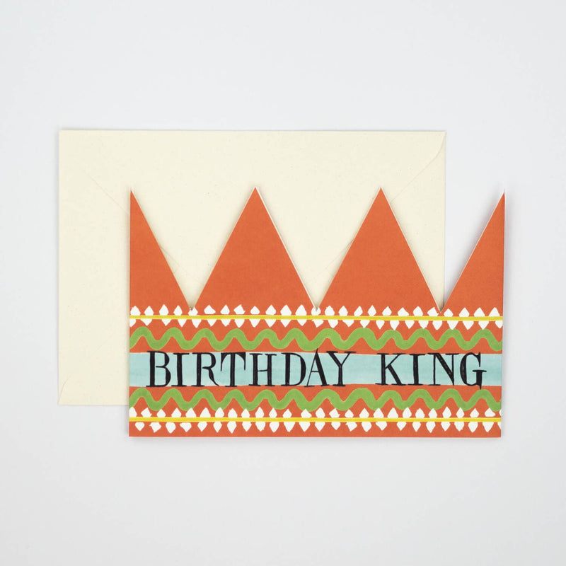 Birthday King Party Hat Card