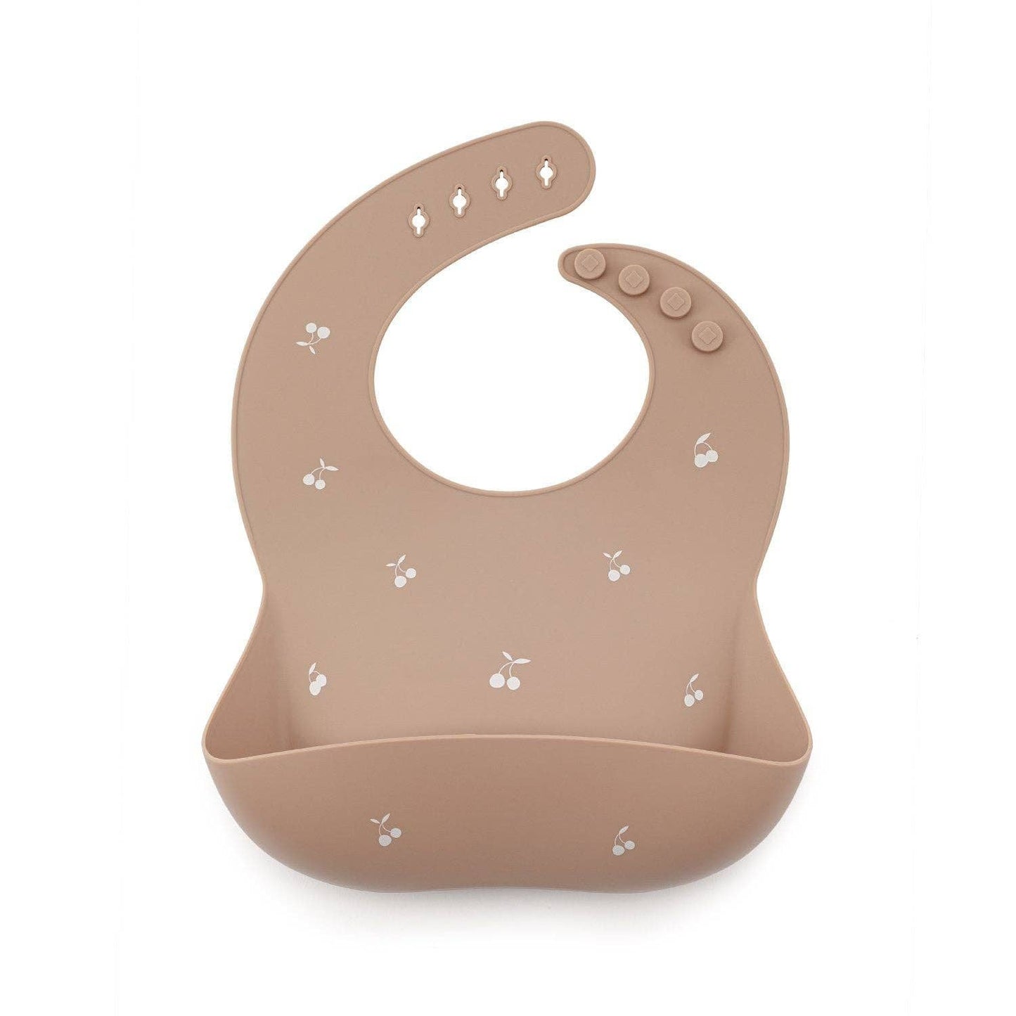Shayan Silicone Bib - Cherry (Taupe)