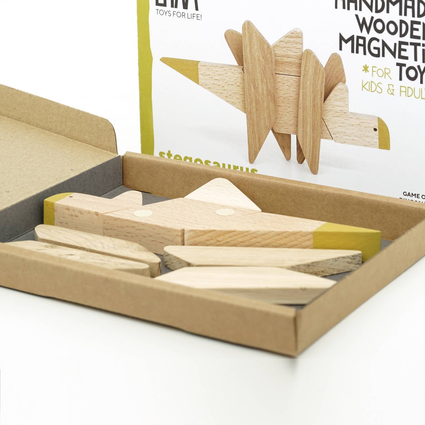 Wooden Magnetic Stegosaurus Dinosaur