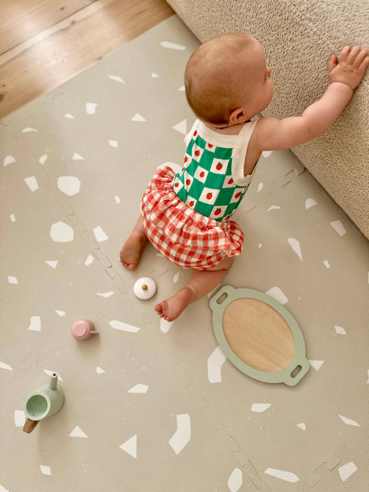 TERRAZZO TAUPE Foam Play Mat Light Beige-Gray mat for baby