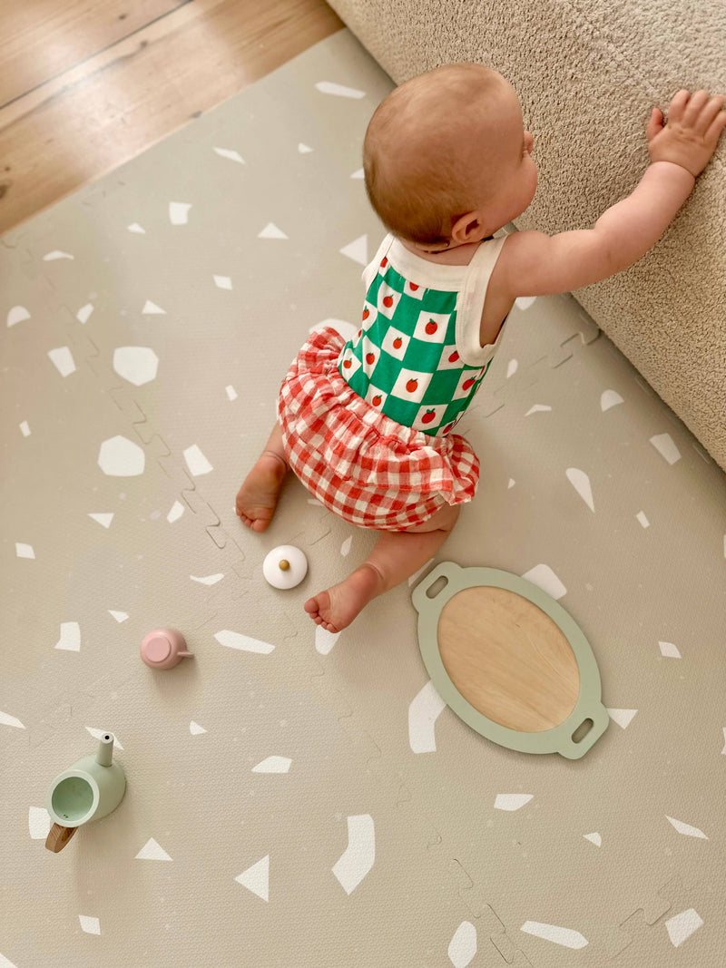 TERRAZZO TAUPE Foam Play Mat Light Beige-Gray mat for baby