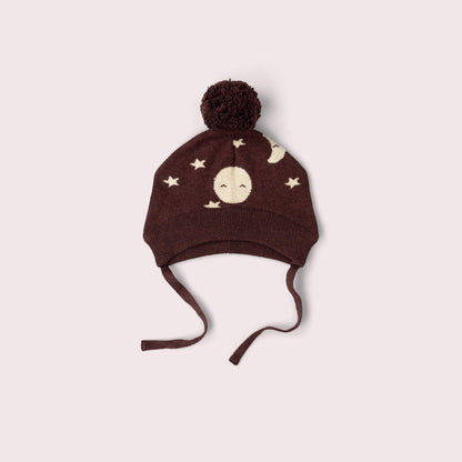 Moon Knitted Bobble Hat