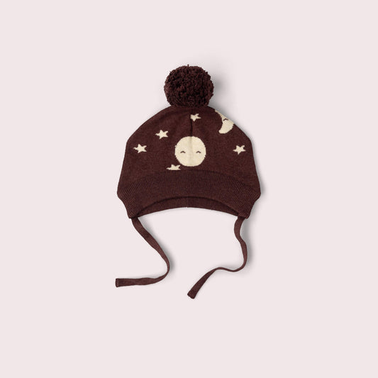 Moon Knitted Bobble Hat