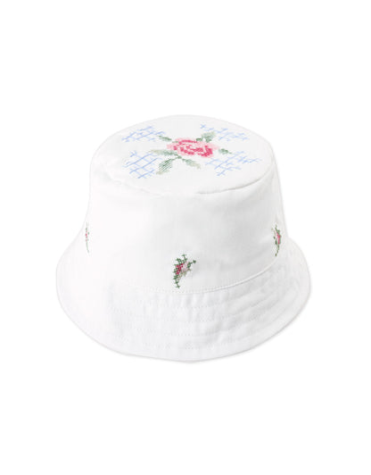 Aria Bucket Hat With Crosstitch Embroidery