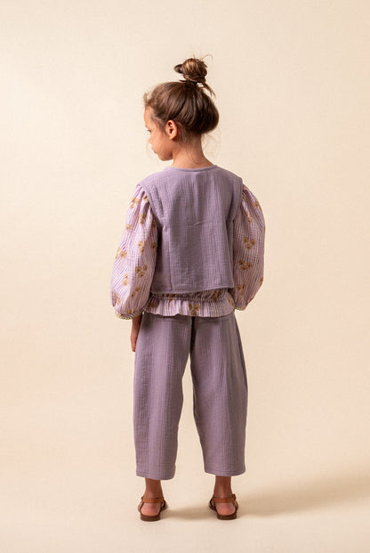 Chaleco antique mauve niña