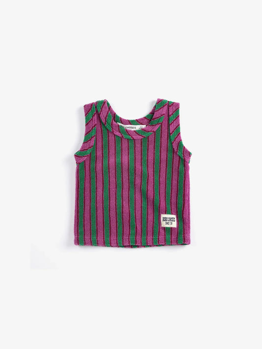 Striped terry cloth tank top