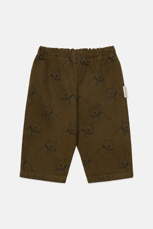 City dog all over canvas baby pants