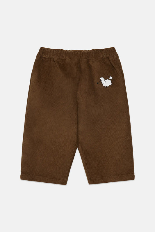 Pom pom dog corduroy baby pants