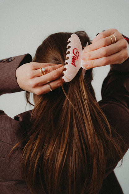 Hair Clip TIRED Pink