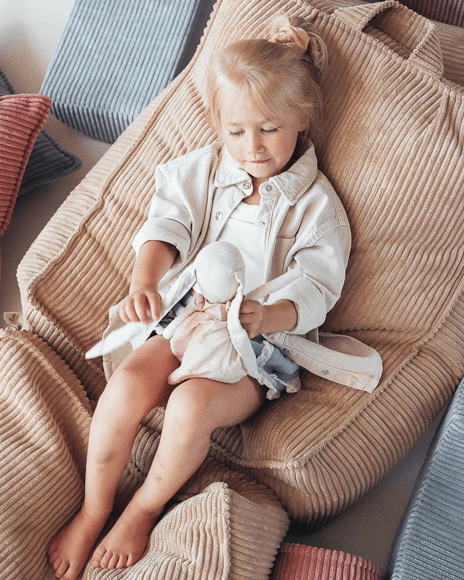 Brown Sugar Beanbag Chair & Ottoman Set