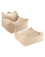 Brown Sugar Beanbag Chair & Ottoman Set