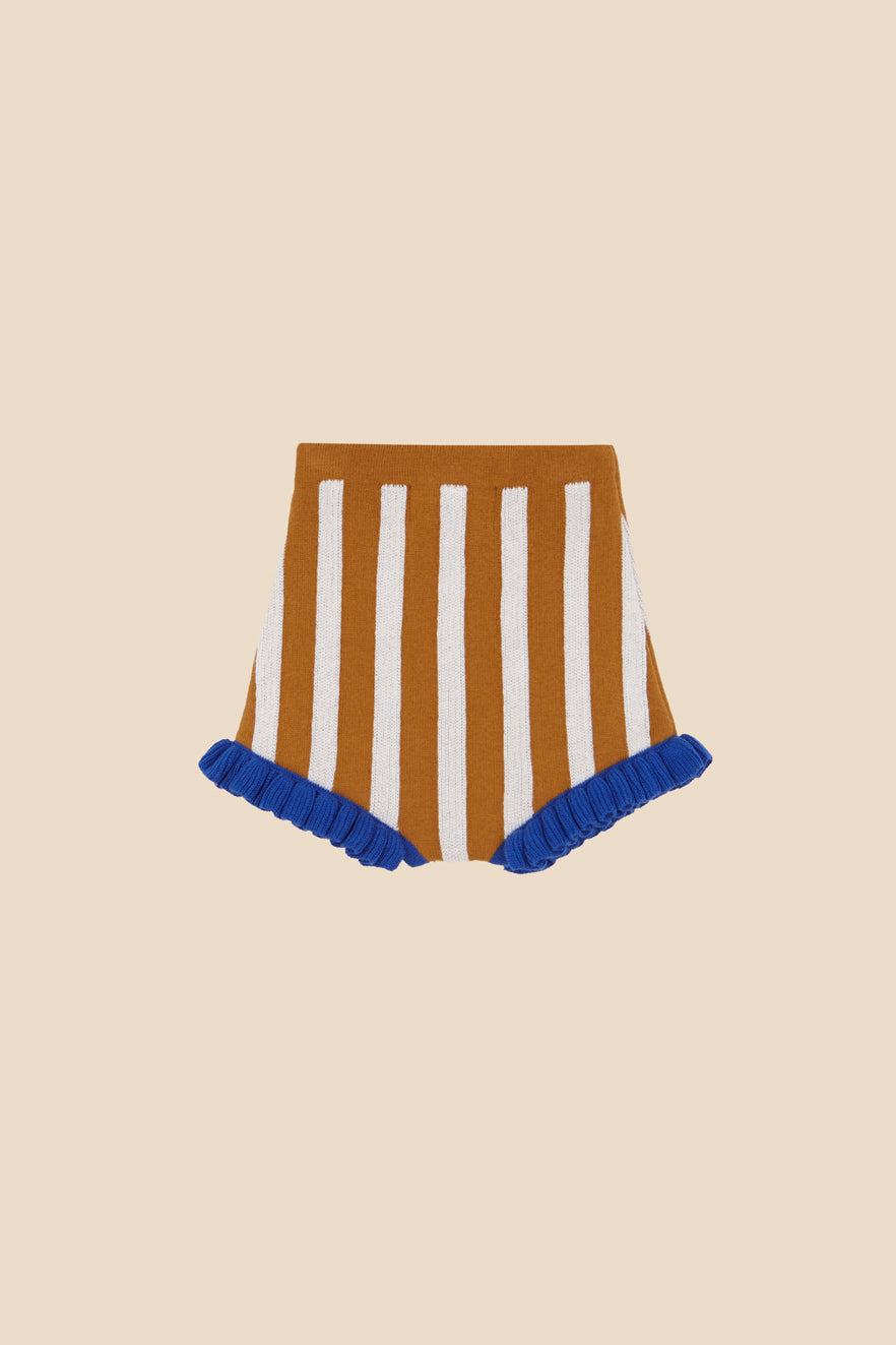 Braguita punto jacard rayas caramel niña