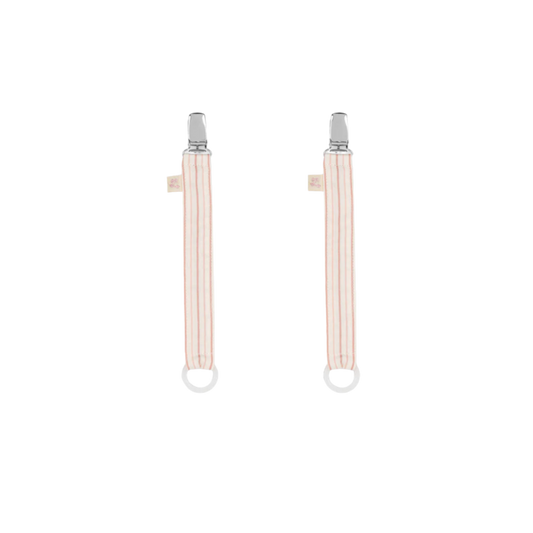 2 PACK PACIFIER STRAP - stripie petite rose
