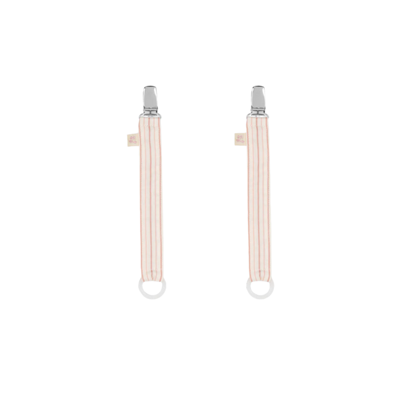 2 PACK PACIFIER STRAP - stripie petite rose