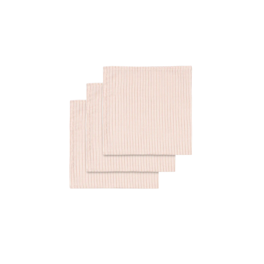 3 PACK MUSLIN CLOTH - stripie petite rose