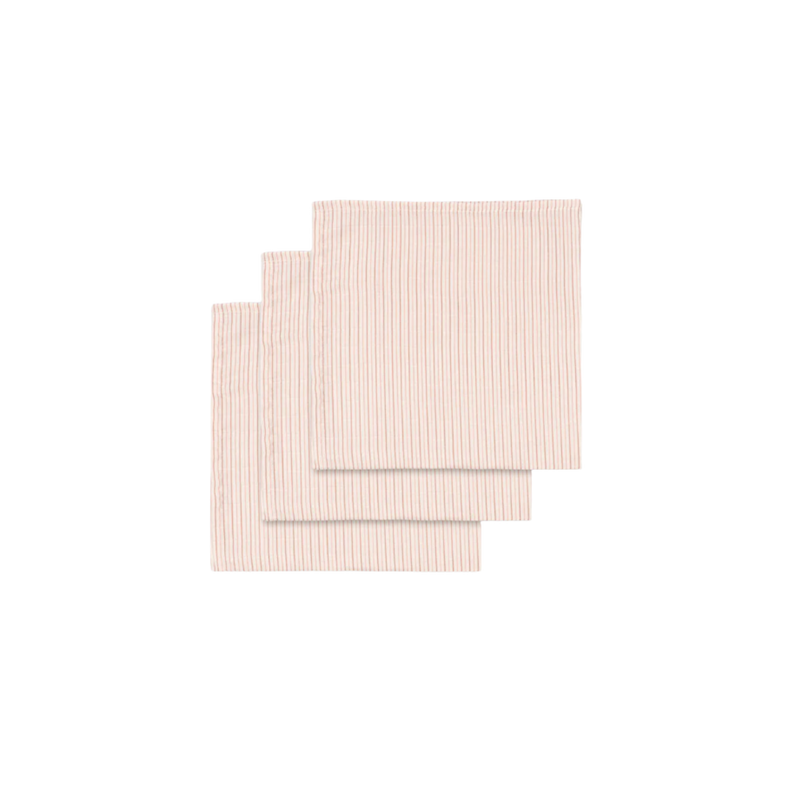 3 PACK MUSLIN CLOTH - stripie petite rose