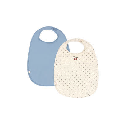 2 PACK DINNER BIB - navy dot/rain washed