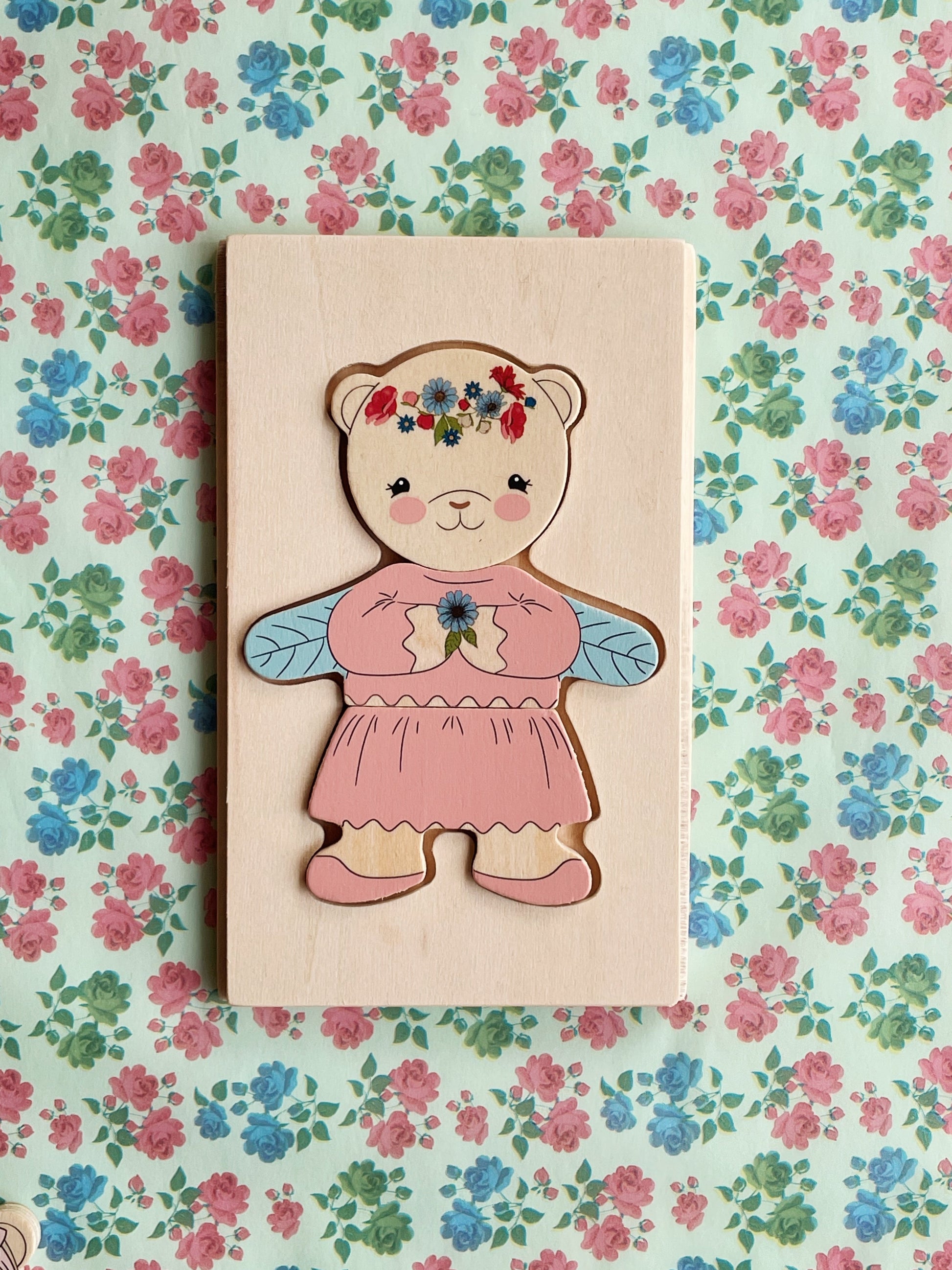 Teddy puzzle - dusty pink