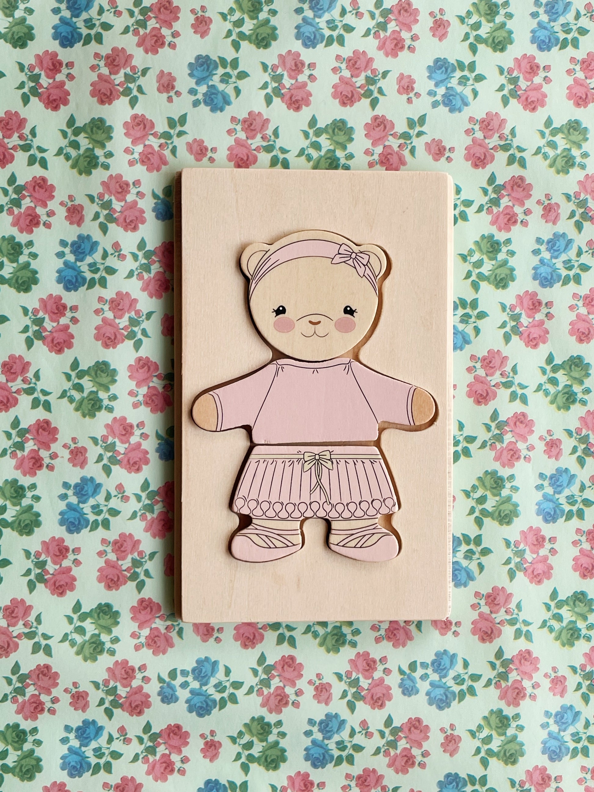 Teddy puzzle - dusty pink