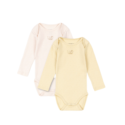 PERLA 2 PACK LS BODY OCS - banana crepe/creole pink