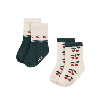 2 PACK JAQUARD SOCKS - cherry mix