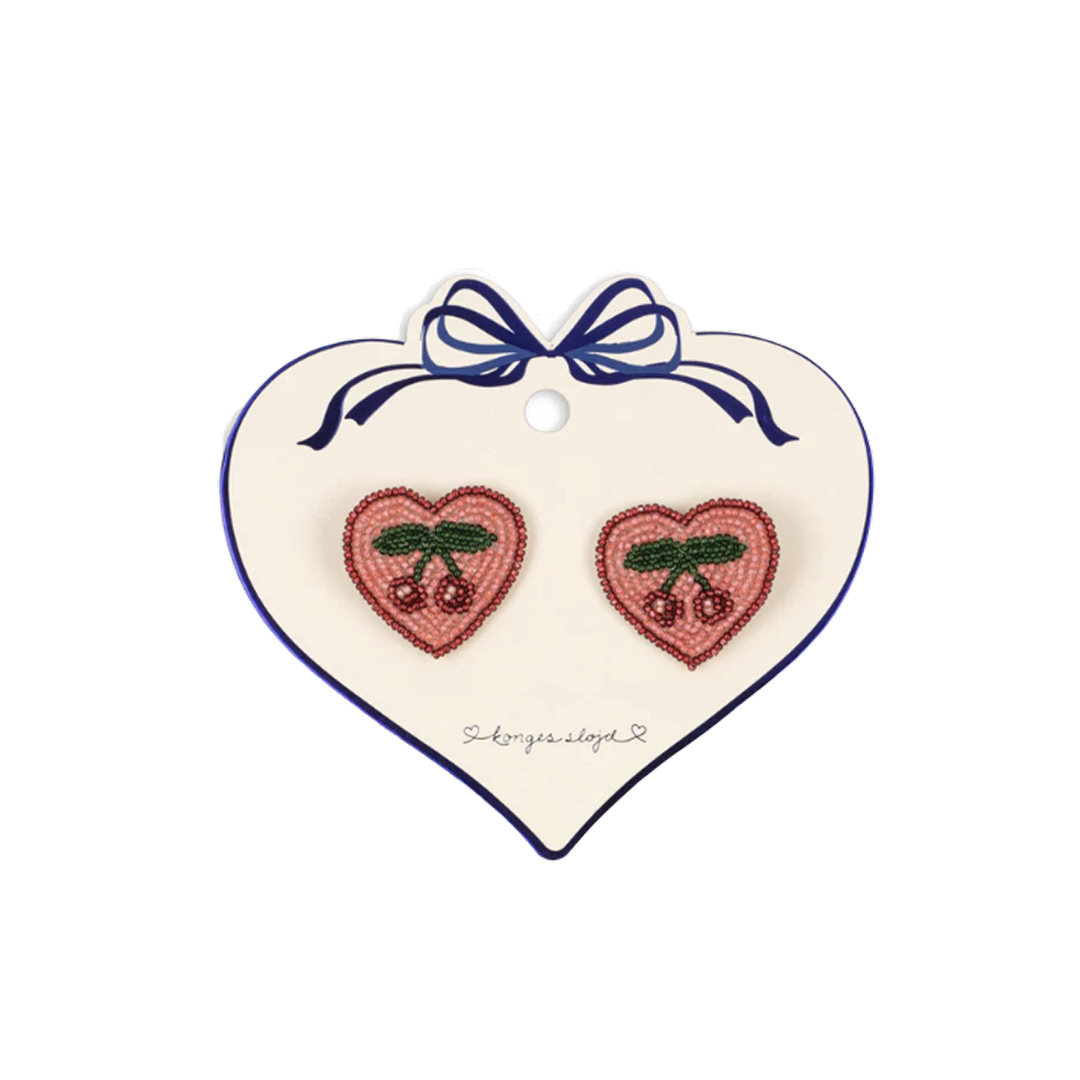 2 PACK HEART HAIR CLIPS - cherry