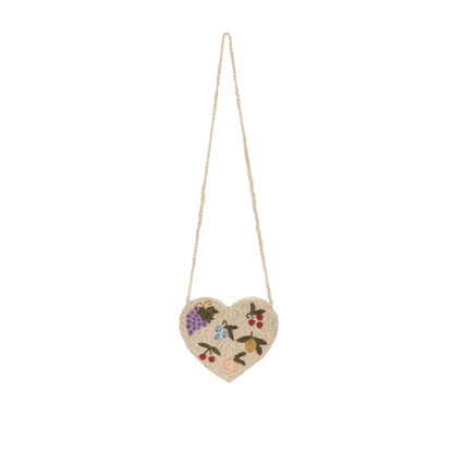 Beaded heart bag