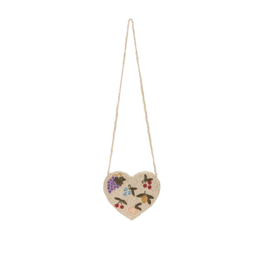 Beaded heart bag