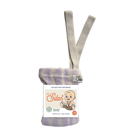Footless Special Lavender x Cream Striped