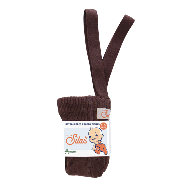 Silly Sillas Footed Tights Chocolate Brown