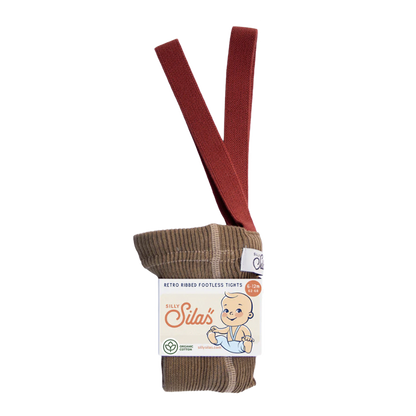 Silly Sillas Footless Tights Acorn Brown x Maple Leaf