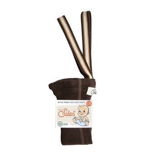 Silly Silas Footless Tights Chocolate Brown Striped