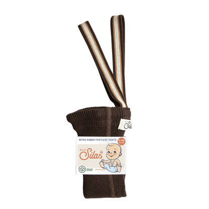 Silly Silas Footless Tights Chocolate Brown Striped