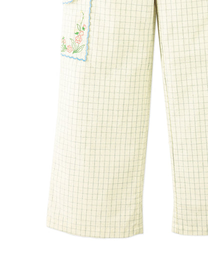 Ariana Cargo Pants with Embroidered Pockets & Paperbag Waist